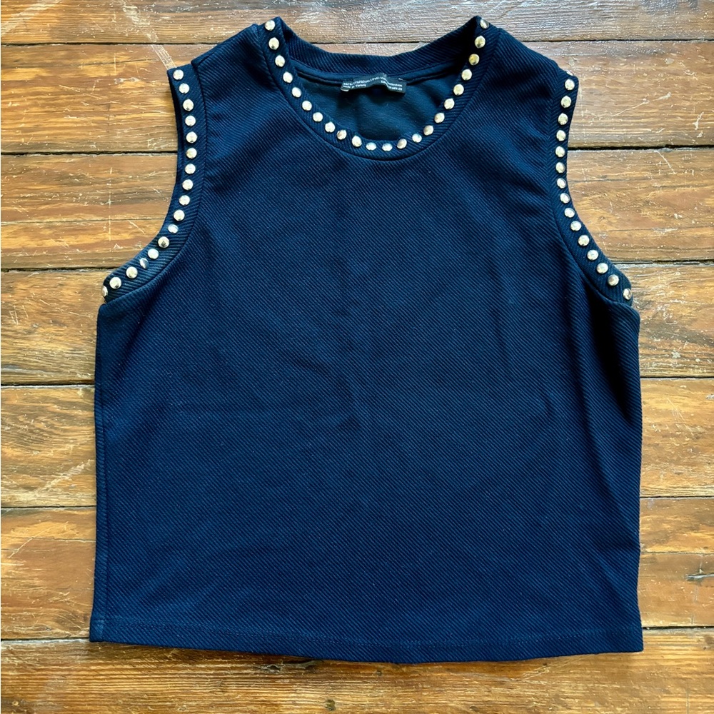 Zara silver grommet tank top vest